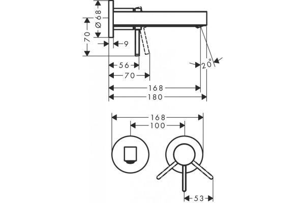 Смеситель для раковины Hansgrohe Finoris 76051670, матовый черный