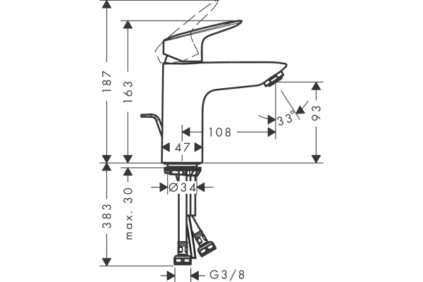 Смеситель для раковины Hansgrohe Logis 71101000