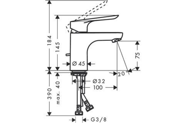 Смеситель для раковины Hansgrohe Logis E 71161000