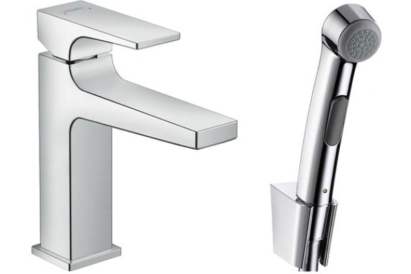 Смеситель для раковины Hansgrohe Metropol 110 32522000 с гигиеническим душем