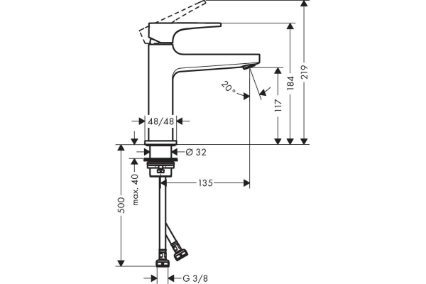 Смеситель для раковины Hansgrohe Metropol 32507000