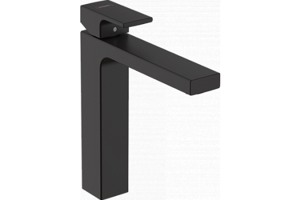 Смеситель для раковины Hansgrohe Vernis Shape 190, со сливной гарнитурой 71562670, матовый черный