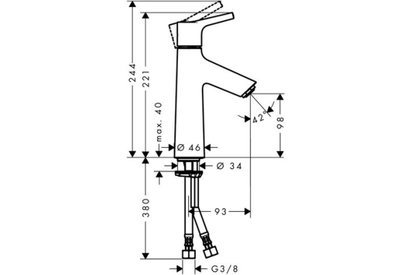 Смеситель для раковины Hansgrohe Talis S 100 72021000
