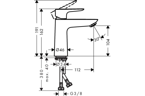 Смеситель для раковины Hansgrohe Talis E 71711000