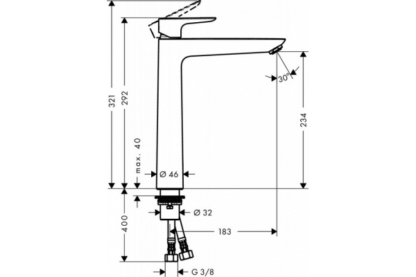 Смеситель для раковины Hansgrohe Talis E 71717000 хром