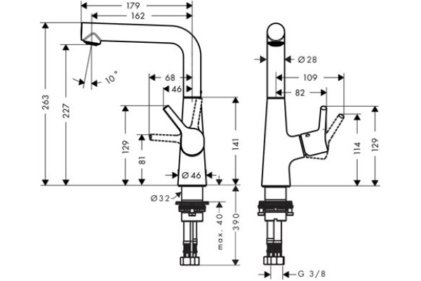 Смеситель для раковины Hansgrohe Talis S 72105000