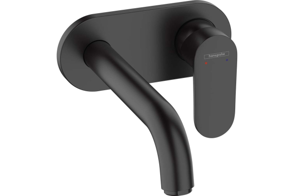 Смеситель для раковины Hansgrohe Vernis Blend настенный, излив 20,4 71576670, матовый черный