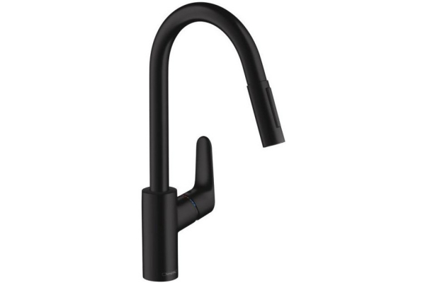 Смеситель для кухни Hansgrohe Focus 240 с вытяжным душем однорычажный матовый черный 31815670