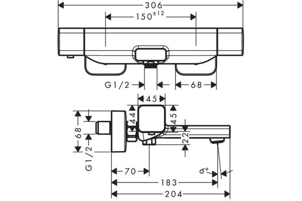 Термостат для ванны Hansgrohe Ecostat E 15774000