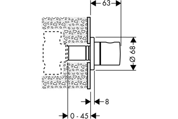 Запорный вентиль Hansgrohe 15972000