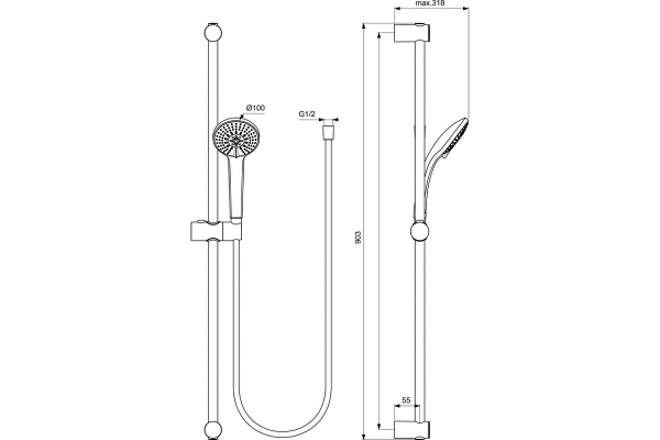 Набор смесителей для ванной Ideal Standard Ceratherm T100 BC985AA с термостатом