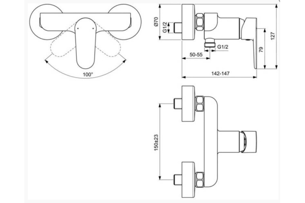 Смеситель настенный для душа Ideal Standard Cerafine О BC499AA
