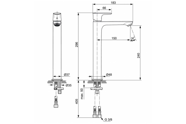Смеситель для раковины Ideal Standard Connect Air A7027AA хром