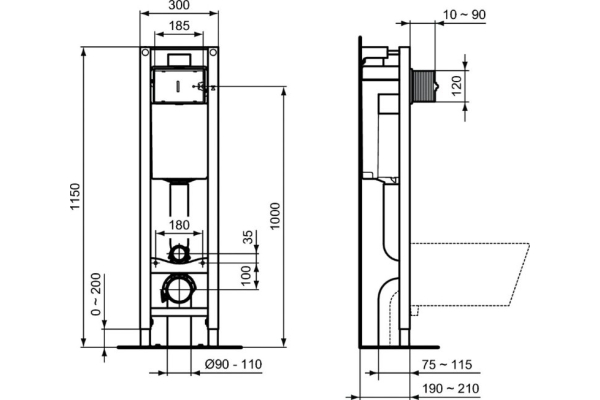 Инсталляция для унитаза Ideal Standard Prosys Frame M E233267