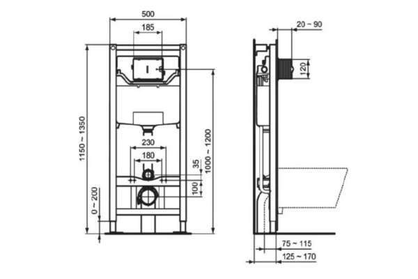 Инсталляция для унитаза Ideal Standard Prosys Frame 120 M R020467