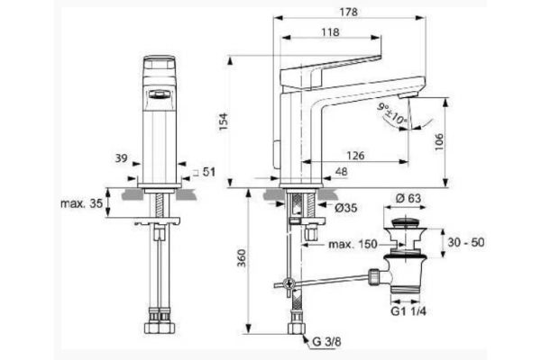 Смеситель для раковины Ideal Standard Tonic II A6326AA