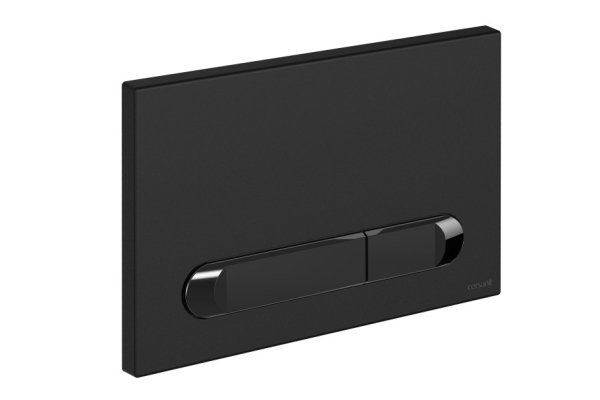 Кнопка для инсталляции Cersanit Estetica для Link Pro/Vector/Link/Hi-Tec пластик, черный матовый с рамкой хром