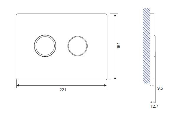 Кнопка для инсталляции Cersanit Accento Circlel, стеклянная, черная BU-ACN-CIR-PN/Bl/Gl*
