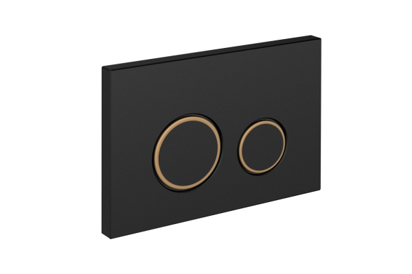 Кнопка Cersanit Twins для инсталляций Link Pro, Vector, Link, Hi-Tec, пластик черный матовый с рамкой