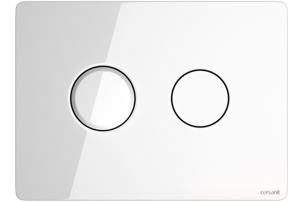 Кнопка для инсталляции Cersanit Accento Circle, стеклянная, белая BU-ACN-CIR-PN/Wh/Gl*