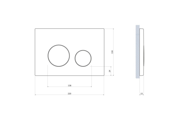 Кнопка для инсталляции Cersanit Twins для Link Pro/Vector/Link/Hi-Tec пластик, белый матовый