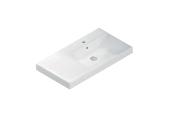 Раковина Kerama Marazzi Cubo 90 правая, белая глянцевая