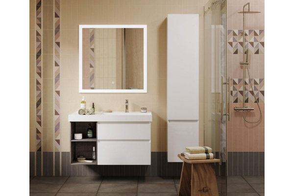 Раковина Kerama Marazzi Cubo 90 правая, белая глянцевая