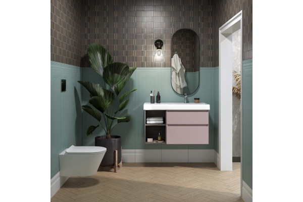 Раковина Kerama Marazzi Cubo 90 правая, белая глянцевая