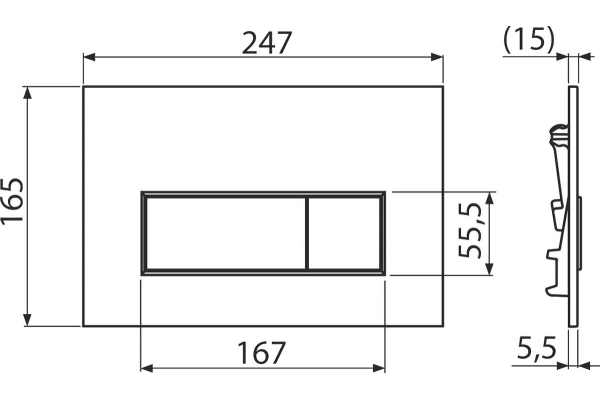 Кнопка Kerama Marazzi для скрытых систем инсталляции, xром-глянец M571KM