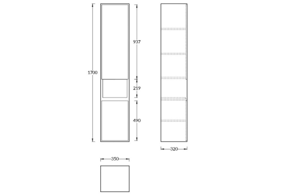 Пенал Kerama Marazzi Plaza Modern 170 подвесной, белый глянцевый