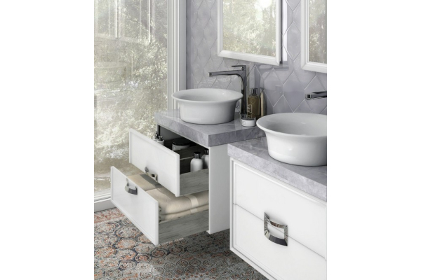 Тумба Kerama Marazzi Canaletto подвесная 60 см с 2 ящиками, белая матовая