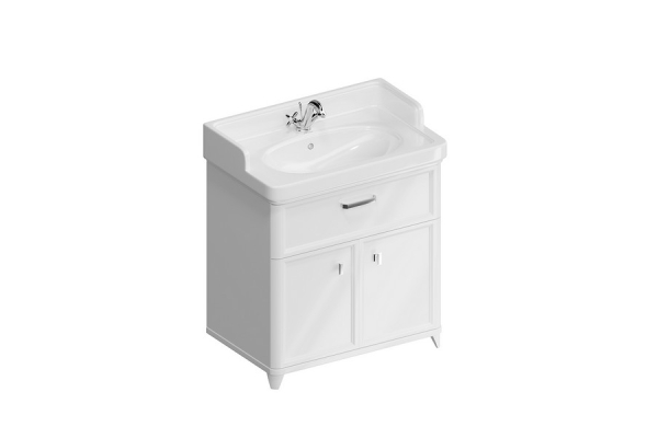 Тумба Kerama Marazzi Pompei, 80 напольная с ящиком и дверцами, белая глянцевая