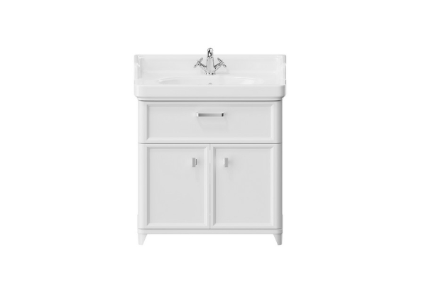 Тумба Kerama Marazzi Pompei, 80 напольная с ящиком и дверцами, белая глянцевая