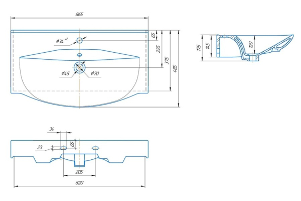 Раковина Kirovit Элвис 85