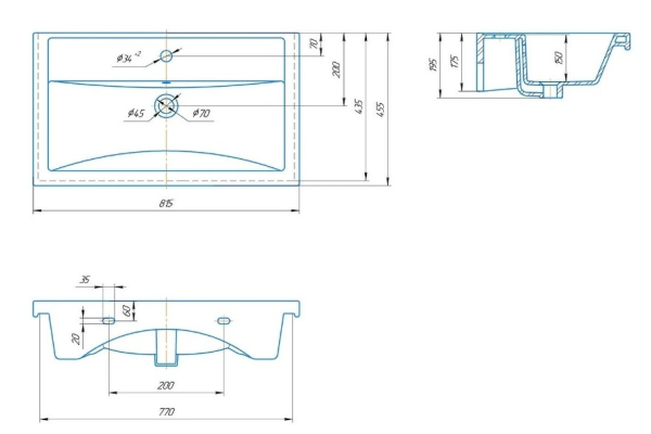 Раковина Kirovit Фостер 80