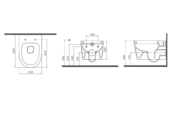 Унитаз подвесной Lapino Elegance, с сиденьем дюропласт, микролифт