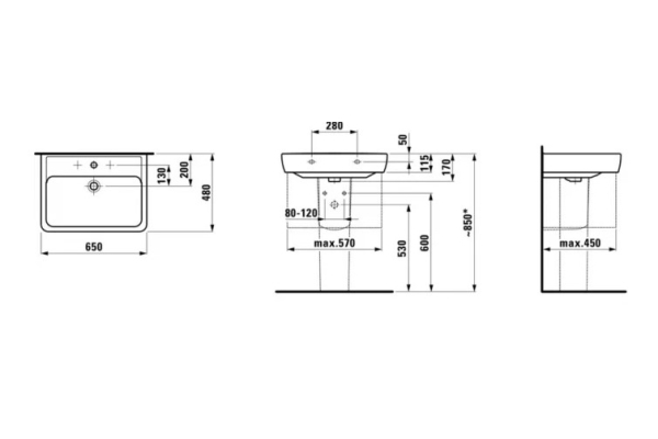 Раковина Laufen Pro A 65x48 8.1895.3.000.104.1
