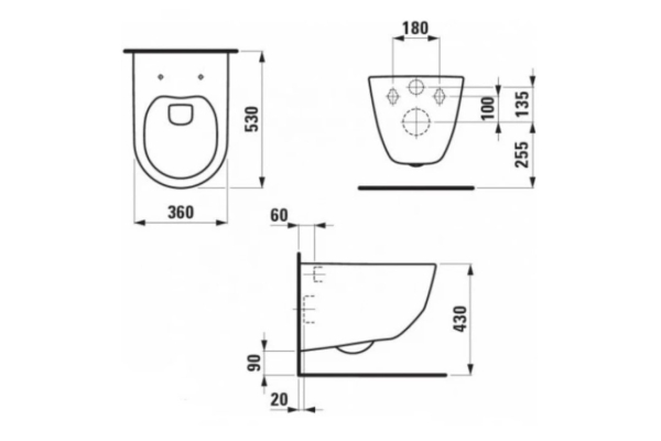 Унитаз подвесной Laufen Rimless Pro 8.2096.6.000.000.1