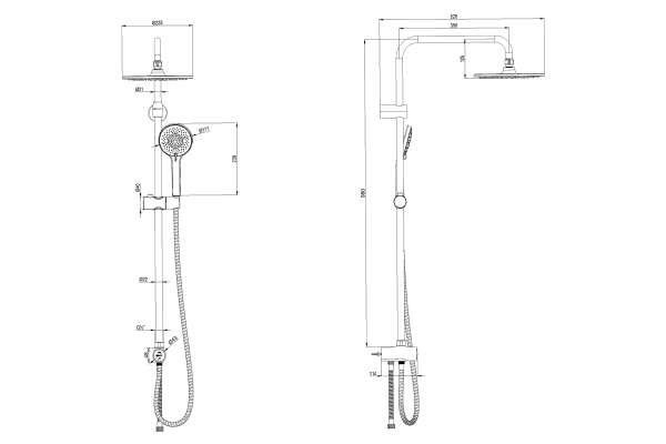 Душевой гарнитур Lemark c верхней душевой лейкой 