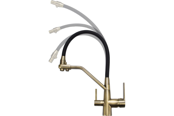 Смеситель для кухни Maxonor MN4460-27 с подключением фильтра питьевой воды черный