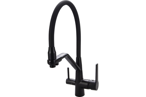 Смеситель для кухни Maxonor MN4460-7 с подключением фильтра питьевой воды черный