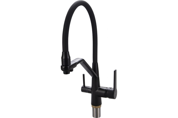 Смеситель для кухни Maxonor MN4460-7 с подключением фильтра питьевой воды черный