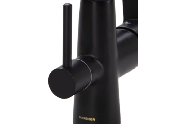 Смеситель для кухни Maxonor MN4460-7 с подключением фильтра питьевой воды черный