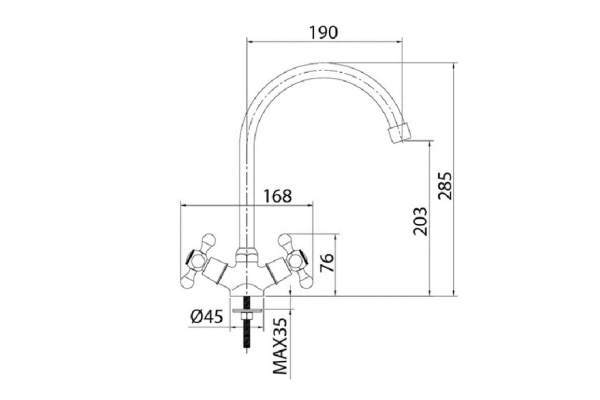 Смеситель Milardo Duplex для кухни DUPSB0JM05