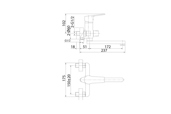 Смеситель Milardo Helic для ванны HELSB02M02