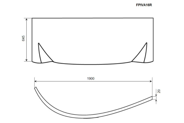 Экран Timo под ванну фронтальный FPIVA16R