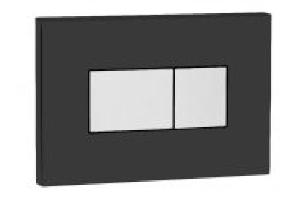 Панель пневматическая двойная OLI Karisma, пластик soft-touch черный, клавиши хром глянец