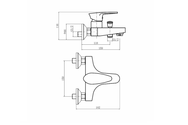 Смеситель PLStart для ванны и душа PL3205-7