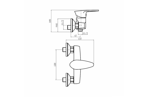Смеситель PLStart для душа PL2005-7
