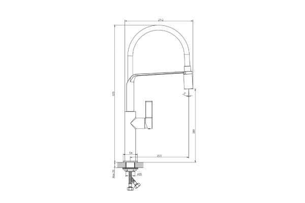 Смеситель RUSH для кухонной мойки с гибким изливом MS9035-35White